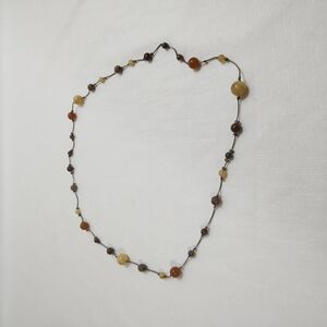 Elegant Beaded Single Strand Necklace in Earth Tones